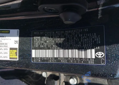 2024 Toyota Corolla Le из США, поврежденный, VIN 5YFB4MDE0RP097973